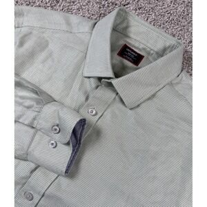 UNTUCKit Burke Wrinkle Free Mens Long Sleeve Button Up Shirt Green Medium- Read